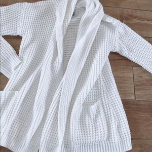 white cardigan